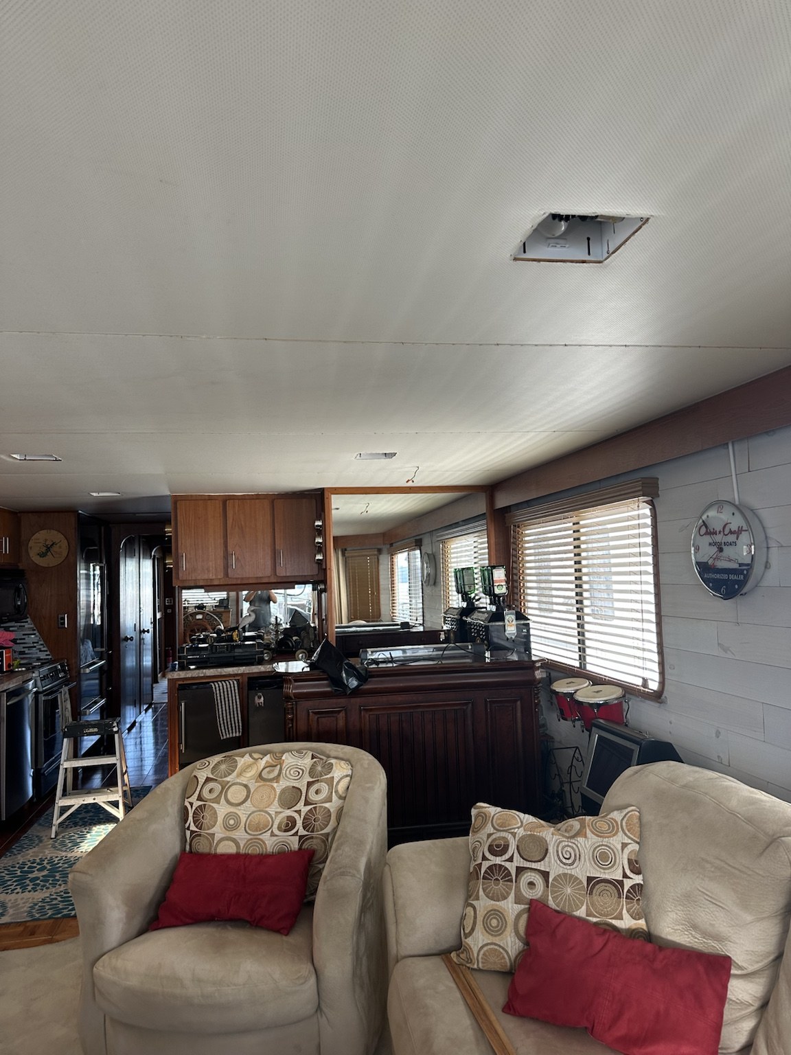 Marine coffered ceiling before renovation — photo 2