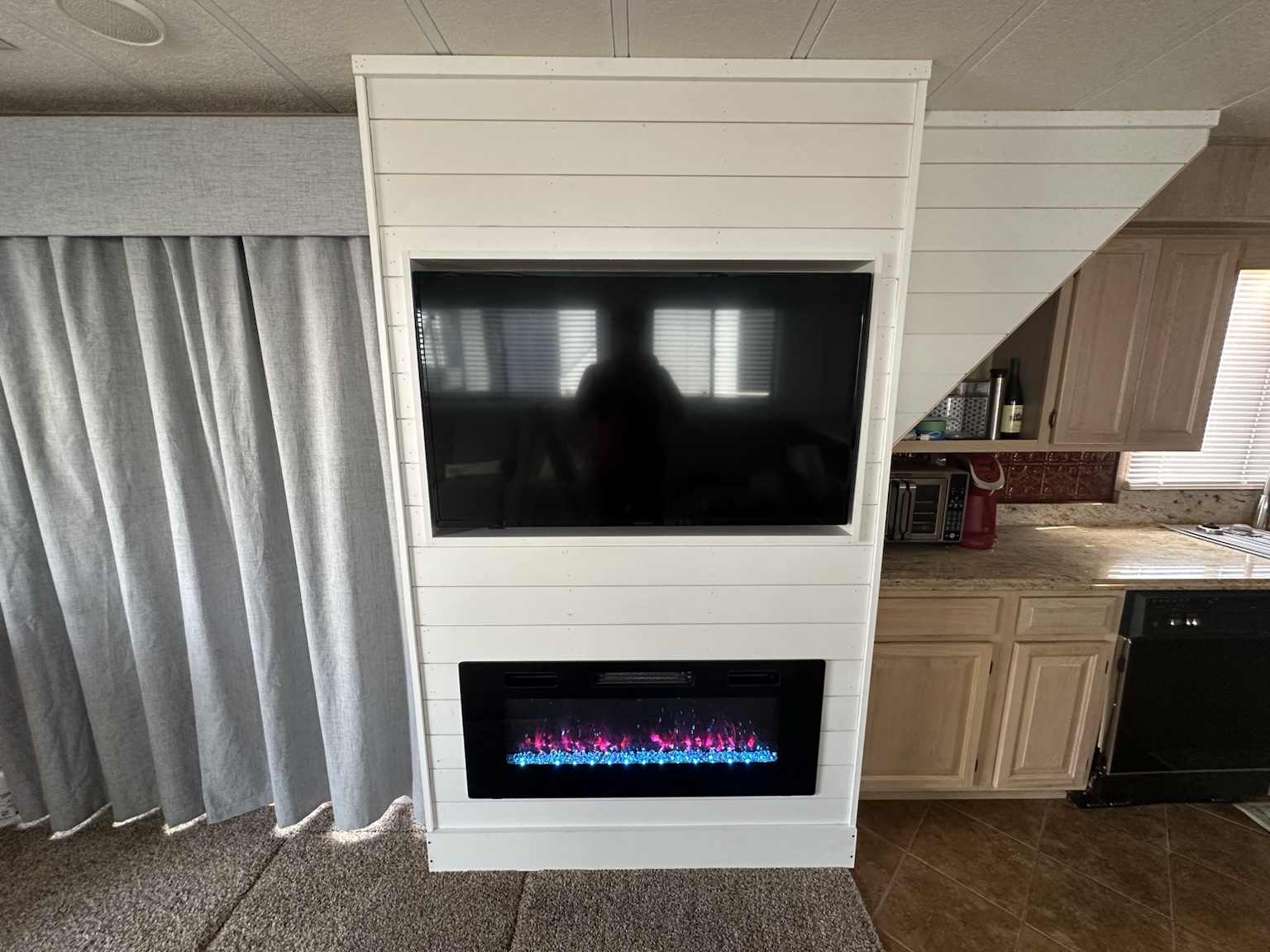 Finished custom marine entertainment center