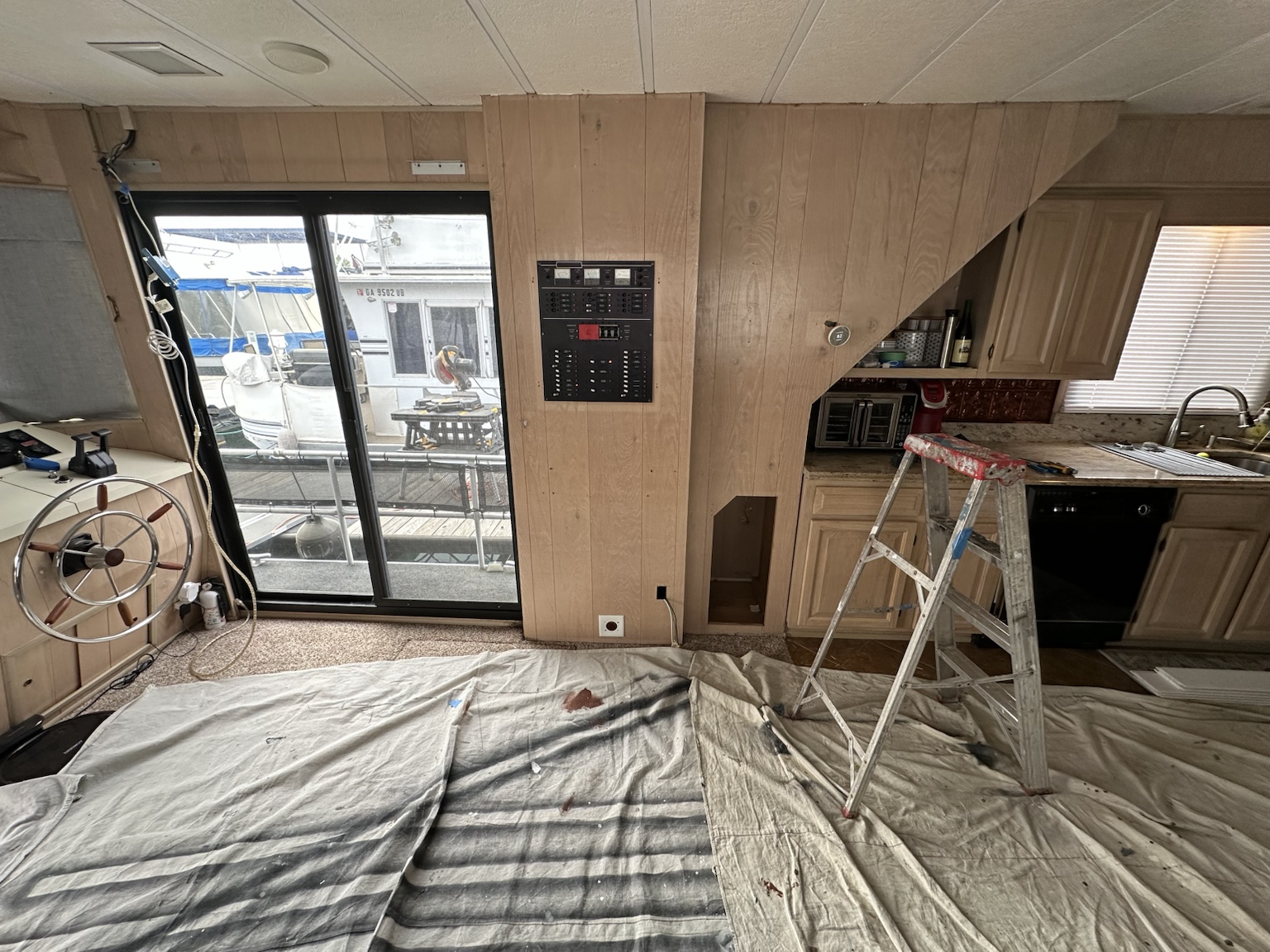 Marine entertainment center before custom construction
