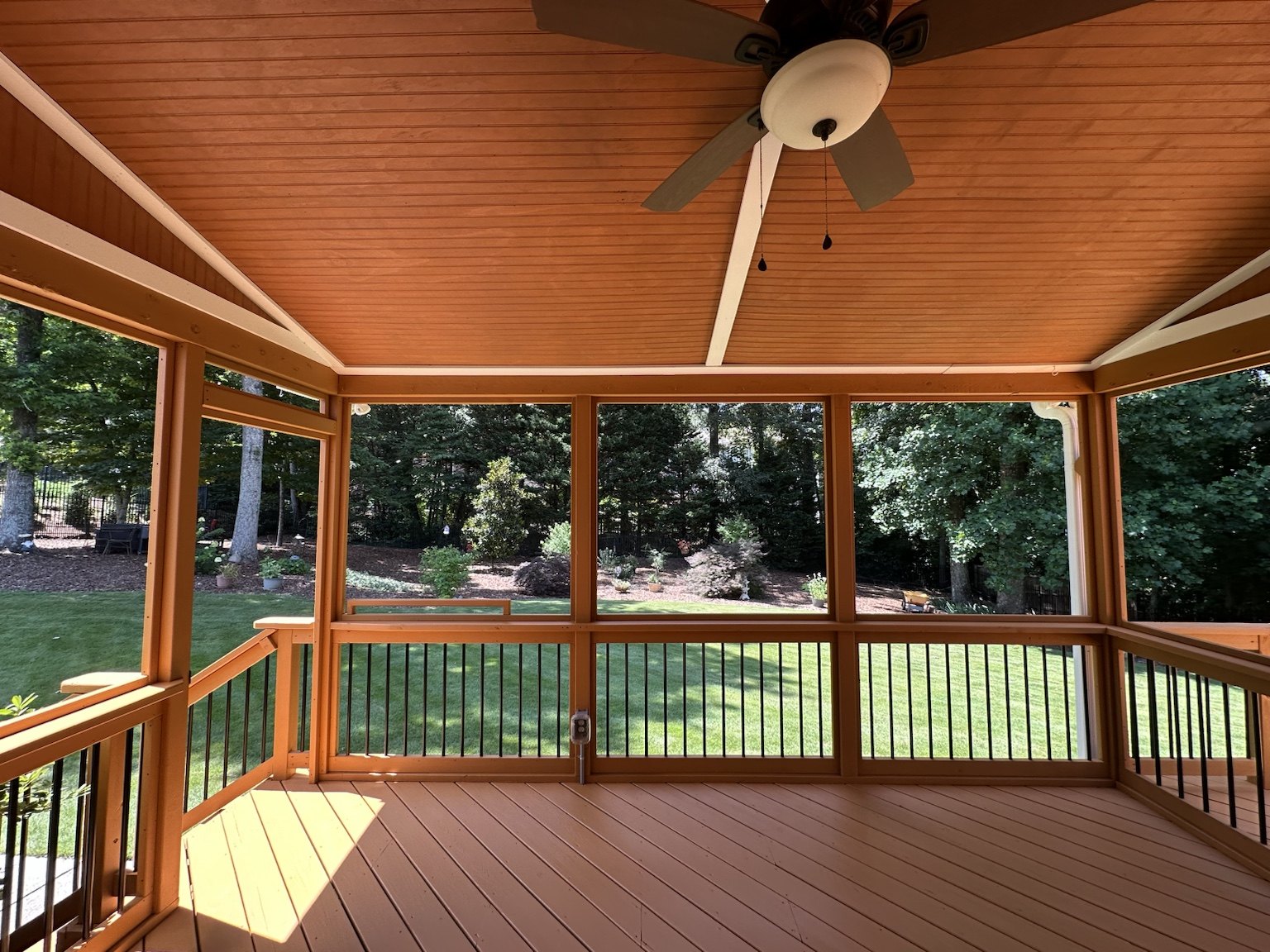 Completed deck and screened porch project — view 2