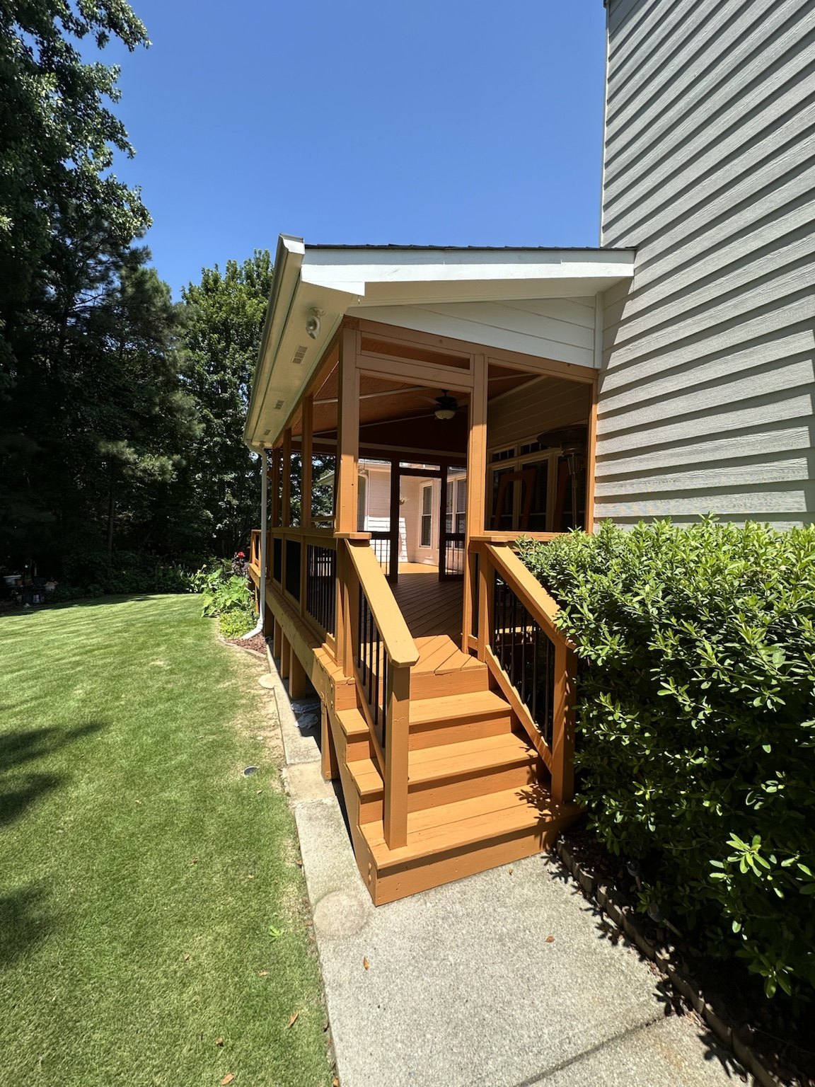 Completed deck and screened porch project — view 4