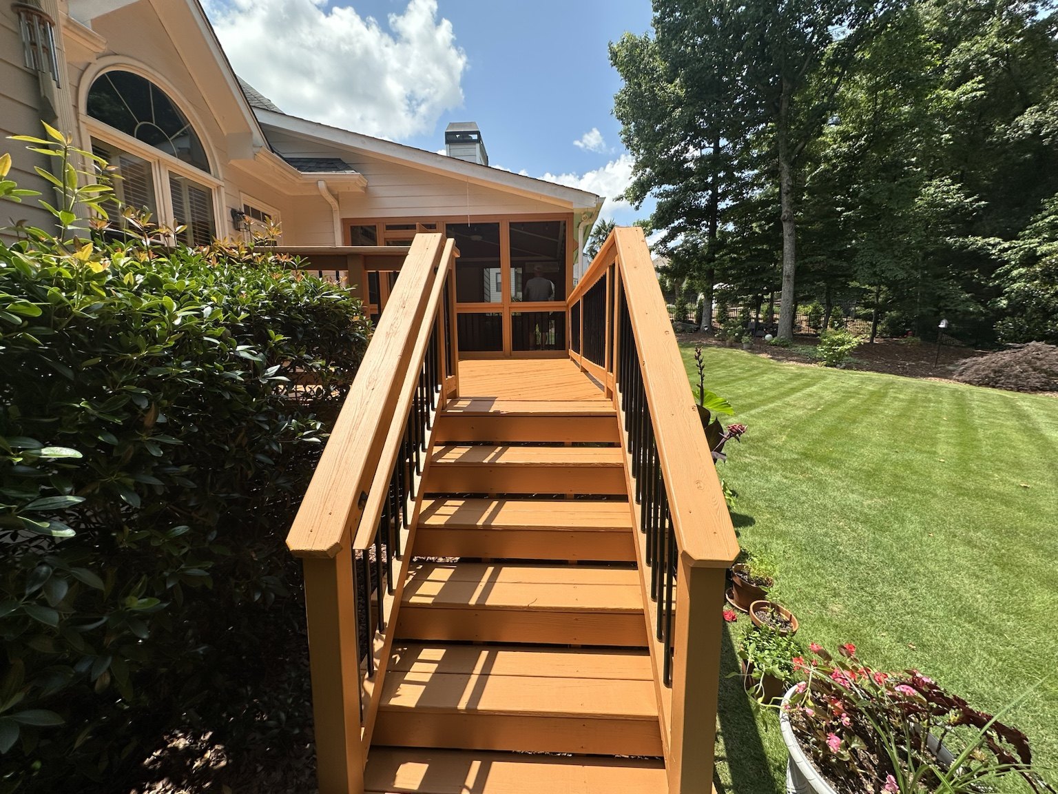 Completed deck and screened porch project — view 6