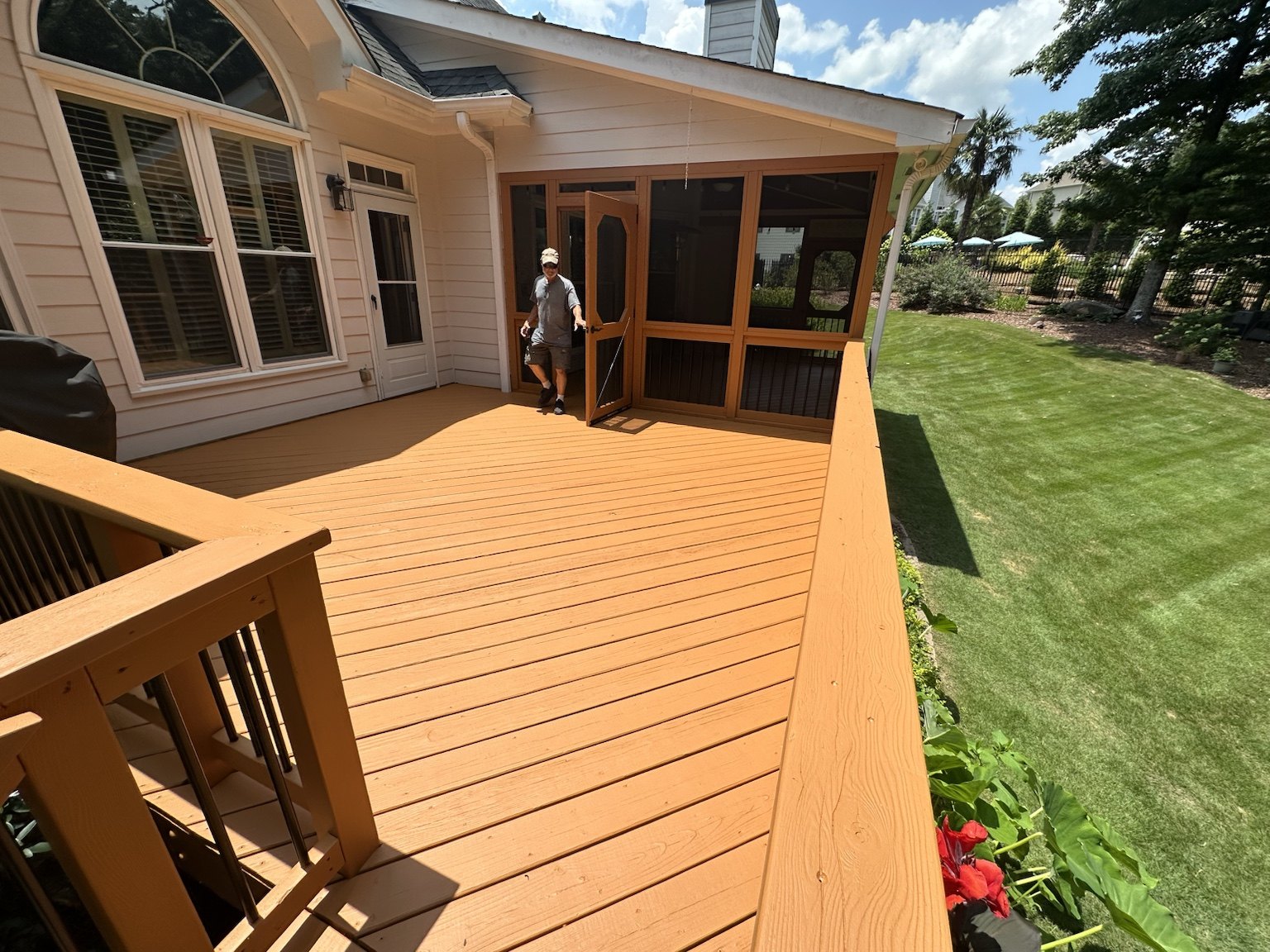 Completed deck and screened porch project — view 7