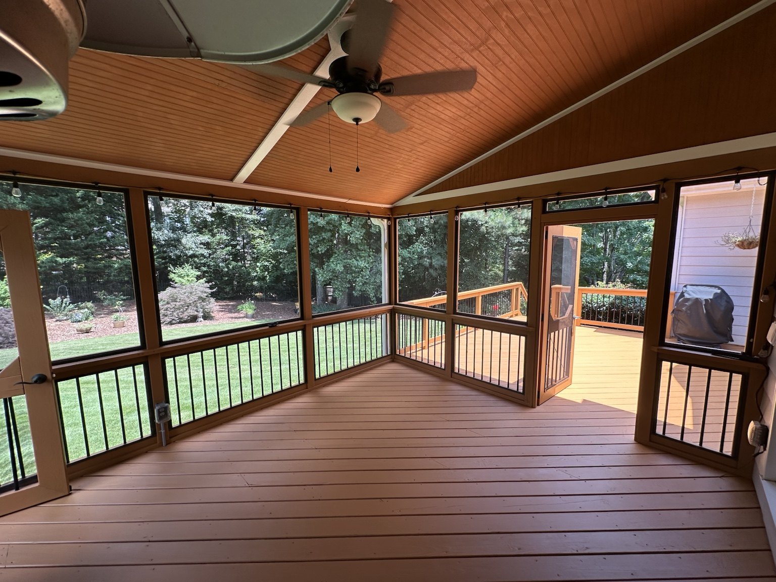 Completed deck and screened porch project — view 9